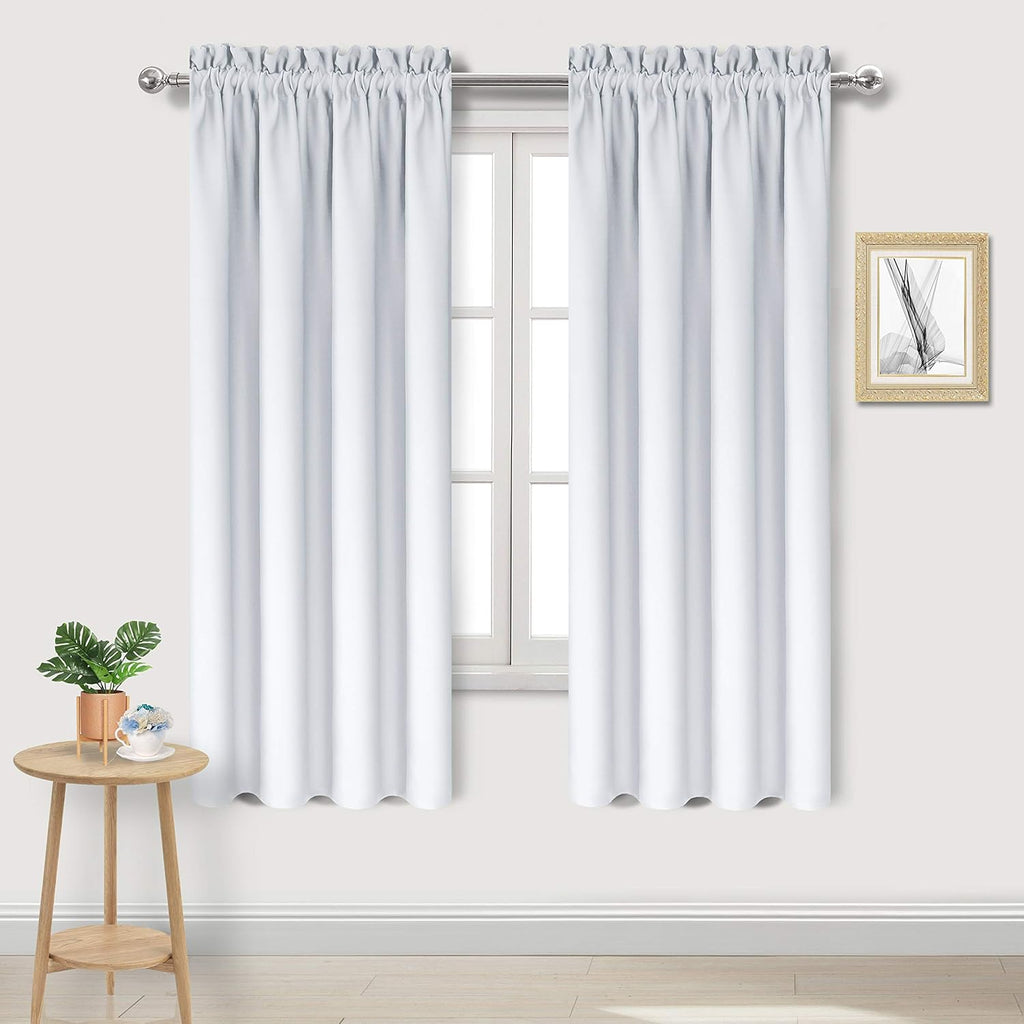 Dwcn Blackout Curtains for Bedroom - Thermal Insulated Privacy Energy Saving Rod Pocket Drapes for Living Room, W 38 x L 63 Inch, Greyish W…