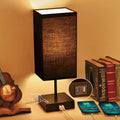 Sailstar Table Lamp for Bedroom, 3 Way Dimmable Touch Bedside Lamp, Small Lamp with 2 USB C+A Charging Ports, Black Nightstand Lamps for En…