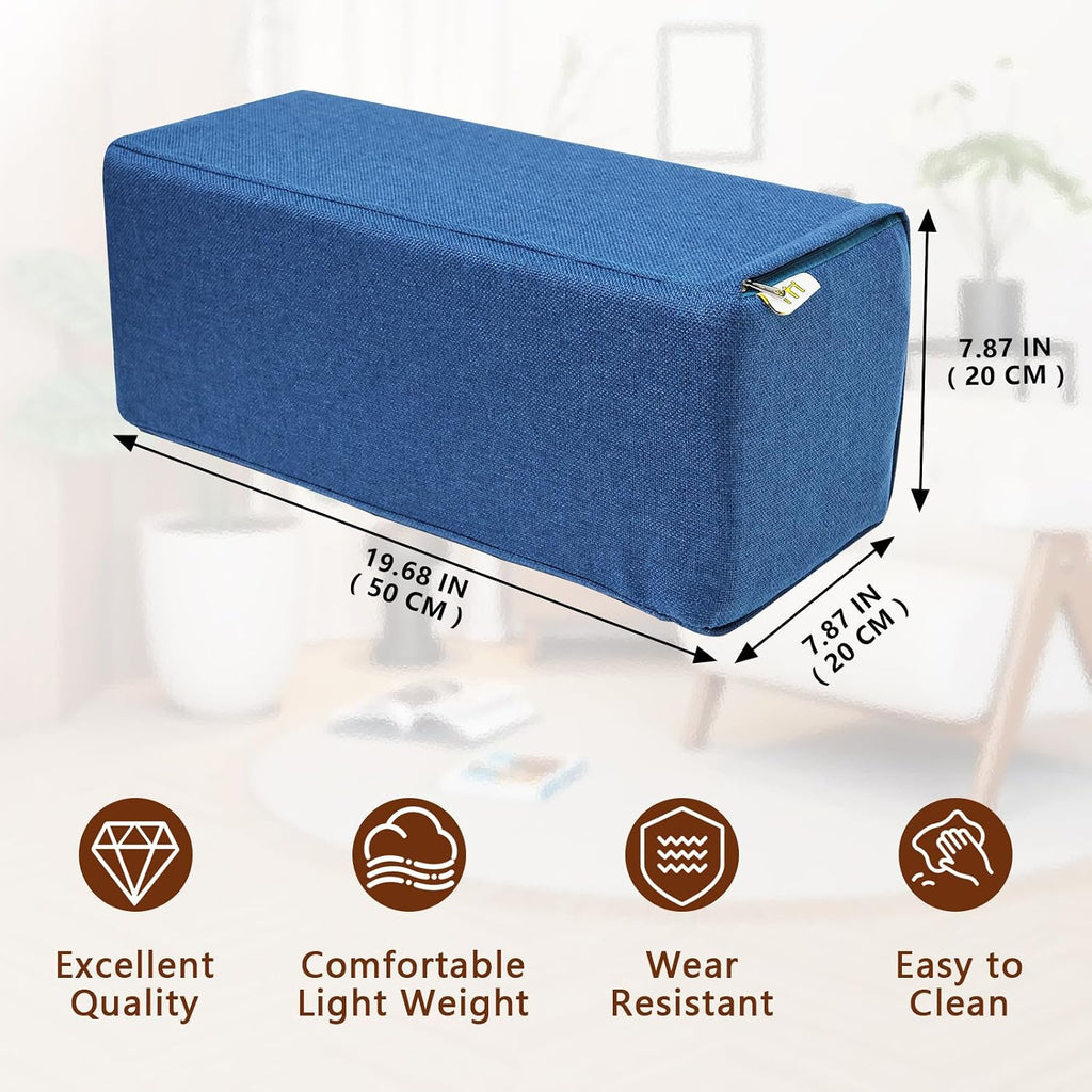 MMuteTouch 2 Pack Couch Arm Rest Pillow, 8''x8''x20'' Linen Cover, High Density Foam Armrest Cushion, Removable & Washable Elbow Support fo…