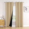 ChrisDowa 100% Blackout Curtains 72 inch Long for Bedroom with Black Liner, 2 Thick Layers Total Blackout Thermal Insulated Grommet Window…