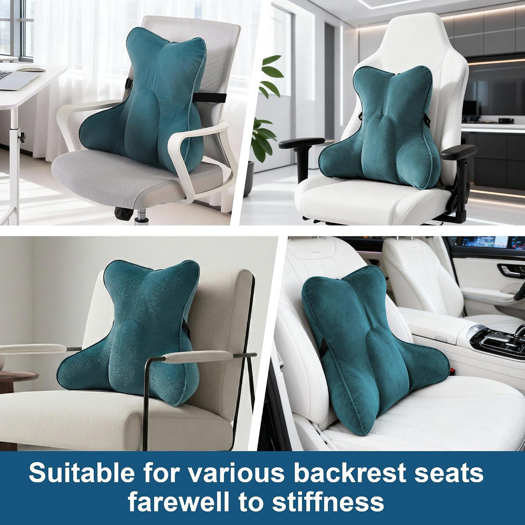 Ailuteie Lumbar Support Pillow (Pat. Pend) for Car Seat, Office Chair, Couch & Recliner, Ergonomic Back Support for Chair, Lower Back, wit…