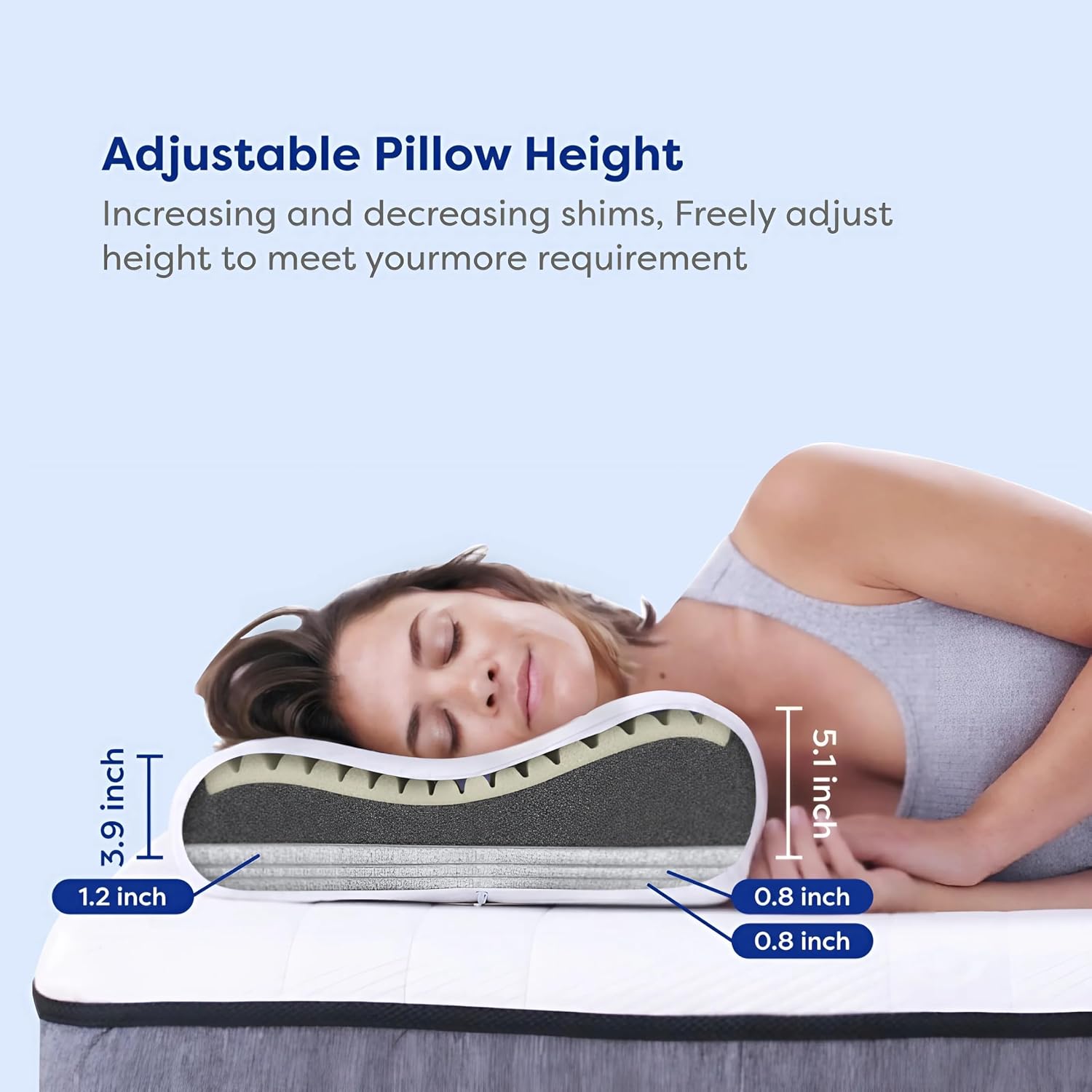 Ecosa ® Pillow | Supreme Comfort & Support | #1 Pillow for Comfort | Adjustable Height | for All Sleep Positions | Machine Washable Cover |…