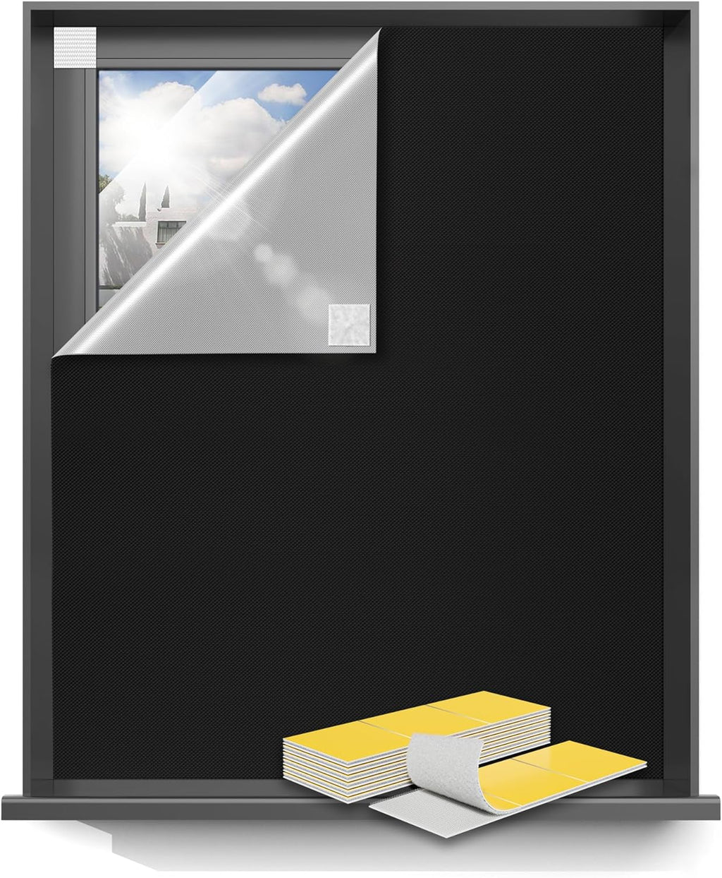 Sumobaby 75"x59" Portable Blackout Curtains, Blinds for Windows with Hook & Loop Tapes, 100% Blackout Window Shades, Window Curtains Easy…