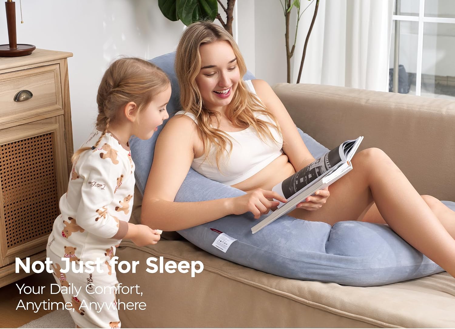 Momcozy Pregnancy Pillow for Sleeping, Dreamlign U Pro Maternity Pillow with Adjustable Leg Pillow, Removable Cover - Support for Back, Hip…