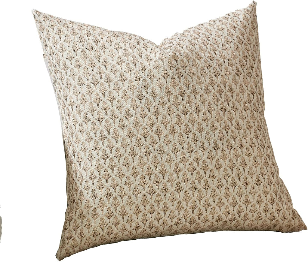 Fiouovohome FIOUOVO Floral Pillow Covers 20x20 Pillow Cover Block Print Couch Pillows for Living Room Decorative Neutral Accent Throw Pillo…