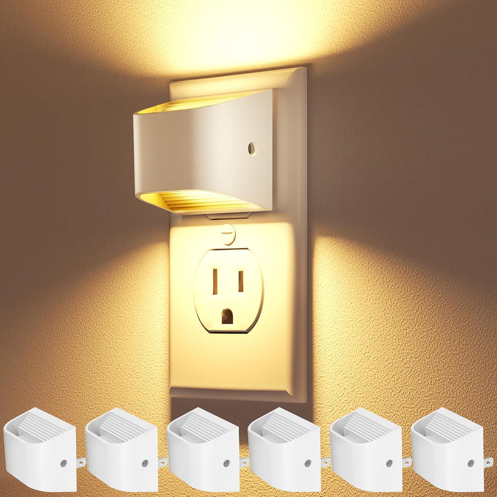 VOLISUN Night Lights Plug into Wall, 6 Pack Up and Down LED Night Light with Dusk to Dawn Light Sensor, 3000K Warm White Nightlight for…