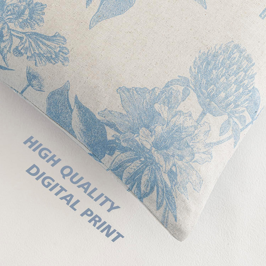 Foindtower Set of 2 Linen Floral Vintage Throw Pillow Covers Neutral Accent Decorative Cozy Cushion Covers Farmhouse Boho Home Decor for…