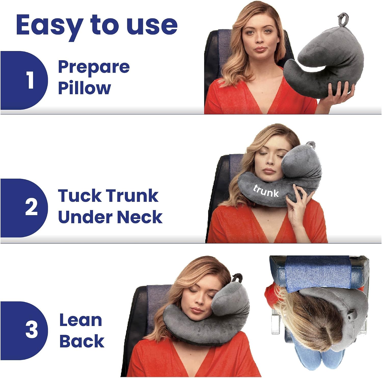 J-Pillow Jensens Inventions Award Winning Home & Travel Pillow - Patented Chin Support - Sleep Anywhere. (Silver Gray) Silver