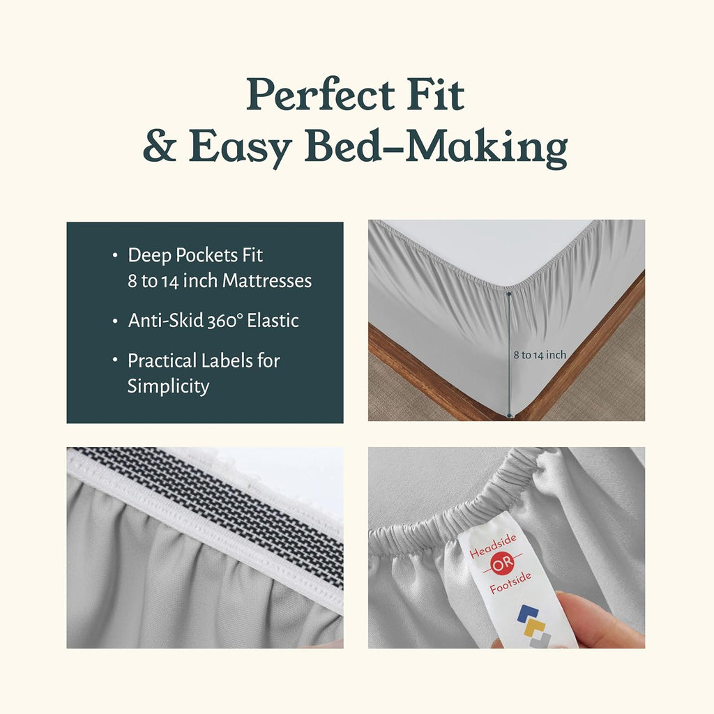 CaliforniaDesignDen California Design Den Pack of 2 Twin Sheets Set - 100% Organic Cotton Sheets Twin Size Bed Set, Crisp and Breathable Pe…