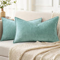 decorUhome Summer Couch Throw Pillow Covers 12x20 Set of 2, Decorative Soft Velvet Modern Cozy Chenille Lumbar Pillow Cases with Elegant De…