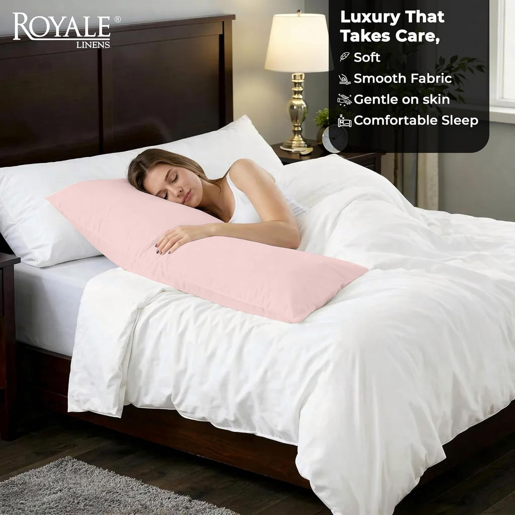 Royalelinens ROYALE LINENS Body Pillow Cover - Double Brushed 1800 Microfiber - 20"x54" with Hidden Zipper Closure - Wrinkle & Fade Resista…