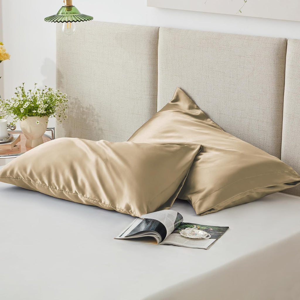 Lovescabin Love's cabin Satin Pillowcase Set of 2 Standard Size 20x26, Cooling Pillow Covers for Hair and Skin, Silky Smooth with Envelope…