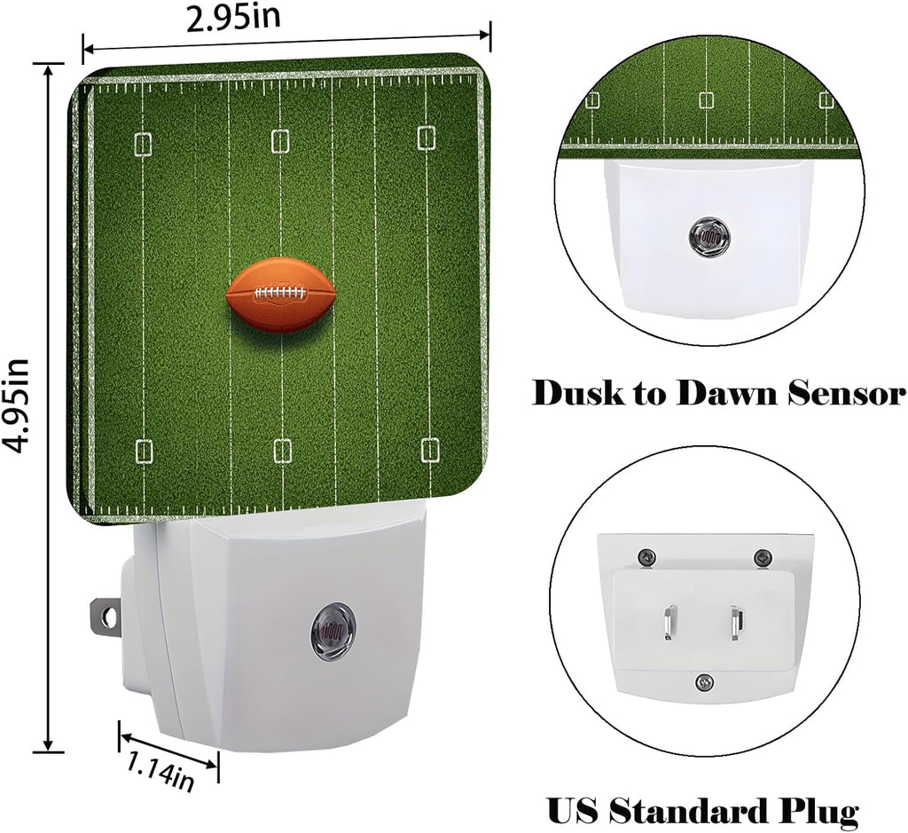 American Football Night Light, Plug-in Nightlights Auto Sensor Night Lamp Dusk-to-Dawn Lamp Home Decor for Nursery Children Girls Boys