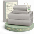 LaneLinen LANE LINEN 100% Organic Cotton Sheets King Size, Low Pilling Fade Resistant Machine Washable Naturally Cooling King Bedding Set,…