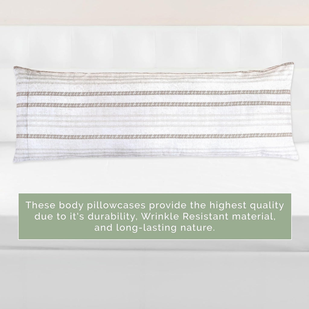 Elegantcomfort Elegant Comfort Ultra Soft 1-Piece Set Striped Print Pillowcases - 1500 Hotel Quality Microfiber, Soft and Smooth Hidden Zip…