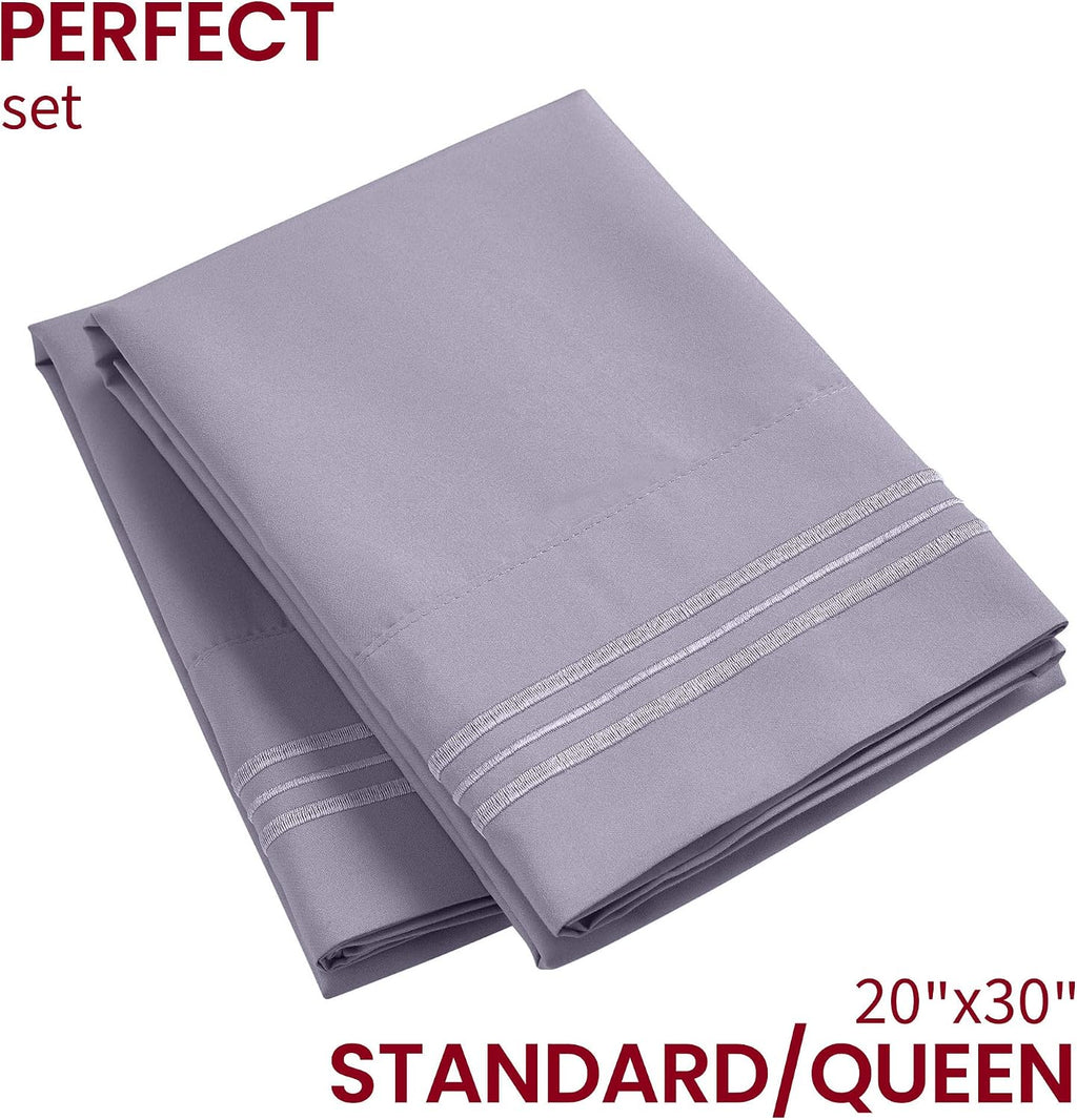 Mellanni Pillow Cases - Luxury, Extra Soft, Cooling Pillow Covers - 2 PC Iconic Collection Pillowcases - Envelope Closure (Standard/Queen 2…
