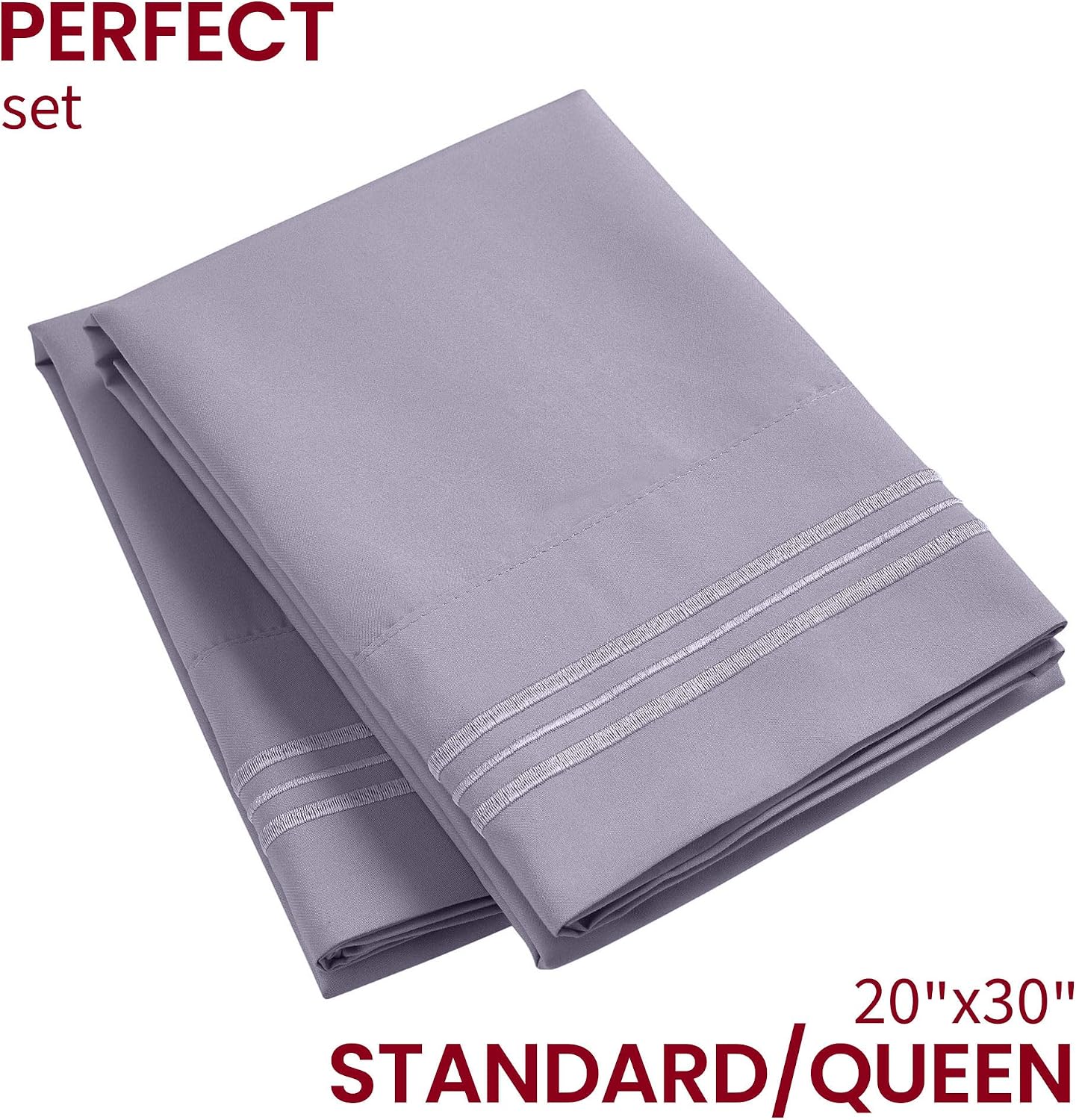 Mellanni Pillow Cases - Luxury, Extra Soft, Cooling Pillow Covers - 2 PC Iconic Collection Pillowcases - Envelope Closure (Standard/Queen 2…