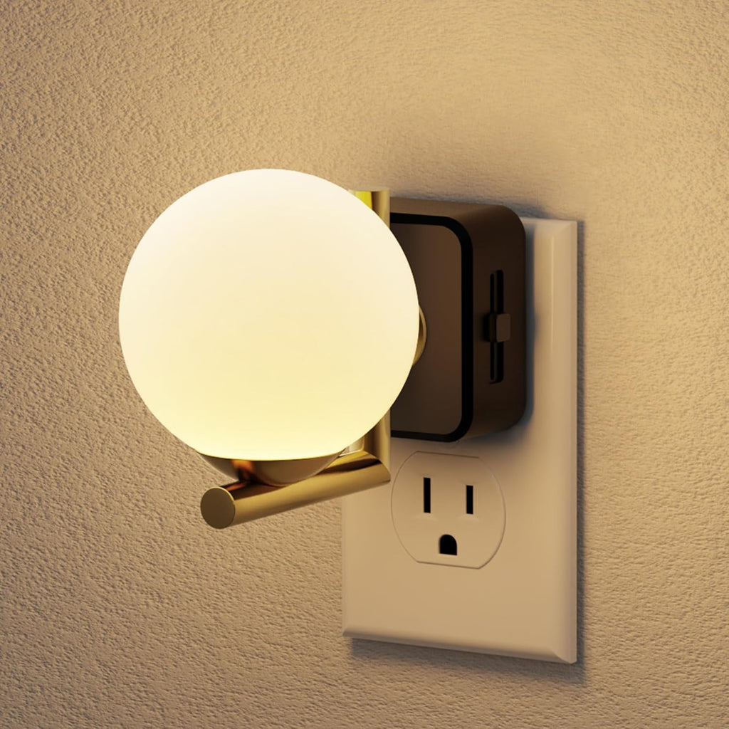 JandCase LED Night Light, 3000K Warm Night Lights Plug into Wall, 0-100LM Dimmable Night Lights with Dusk to Dawn Light Sensor, Plug in…