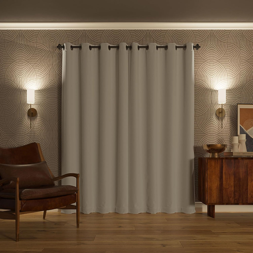 Sun Zero Nordic Theater Grade Extreme 100% Blackout Grommet Curtain Single Panel, 52" x 108", Pearl