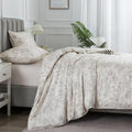 Puralens Vintage Floral Beige Duvet Cover King 100% Cotton, Shabby Flower Patterned Chic Soft Percale Comforter Cover Set, Cute Cottage Rev…