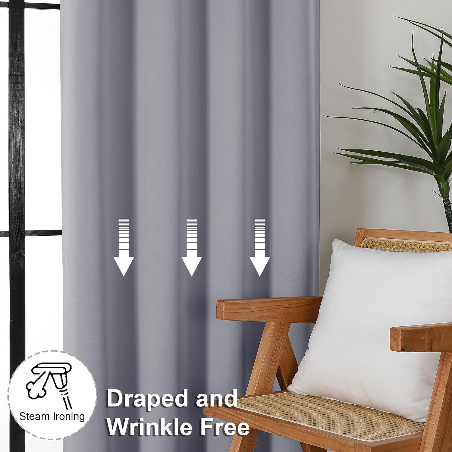Simplebrand Ava Silver Grey Short 36 Inches Blackout Curtain 2 Panels Set, Half Window Rod Pocket Privacy Curtain Tiers for Kitchen, Curtai…