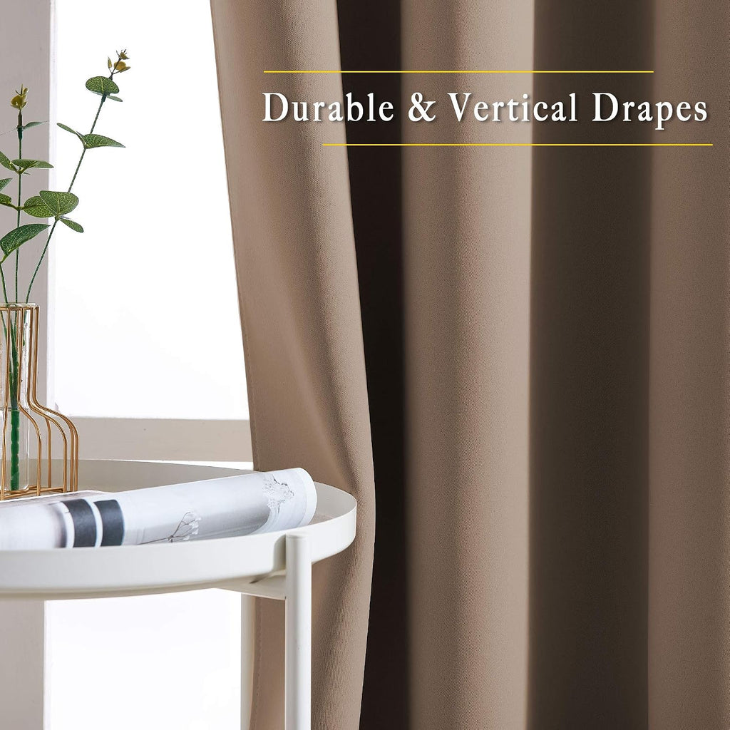 NICETOWN Insulated Blackout Curtains and Drapes - Microfiber Energy Saving Thermal Insulated Solid Grommet Blackout Draperies for Kitchen…