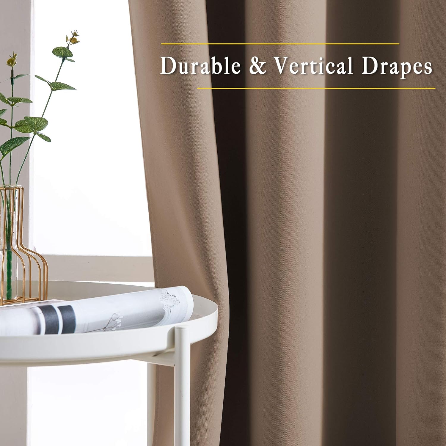 Nicetown Blackout Curtains 84 inch Length 2 Panels Set - 3 Pass Microfiber Noise Reducing Thermal Insulated Solid Ring Top Curtains & Drape…
