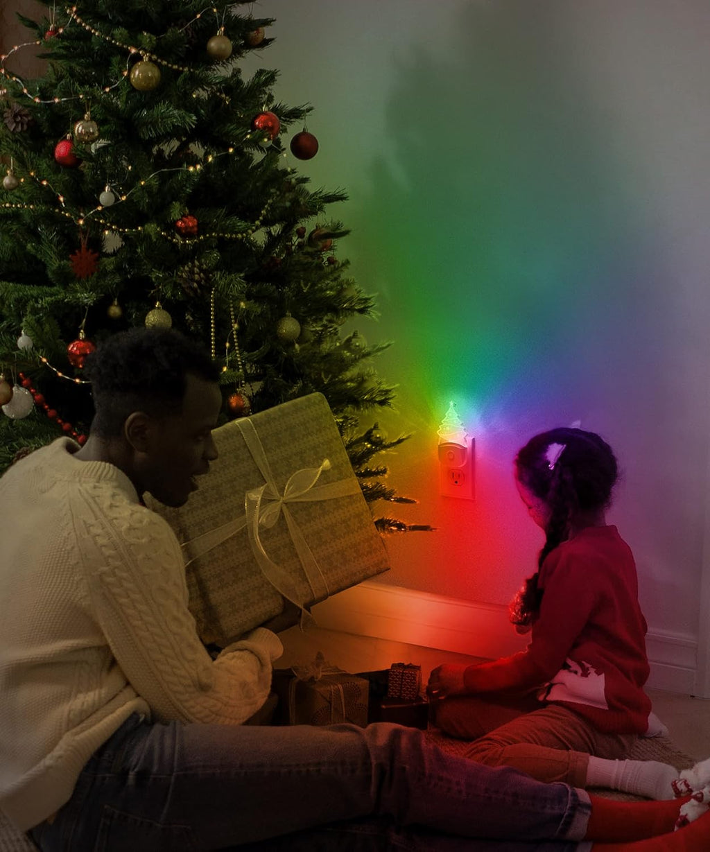 L LOHAS LED Christmas Night Light for Kids[2 Pack], Night Lights Plug into Wall, Dusk to Dawn, RGB & Color Changing & Soft White 3000K…