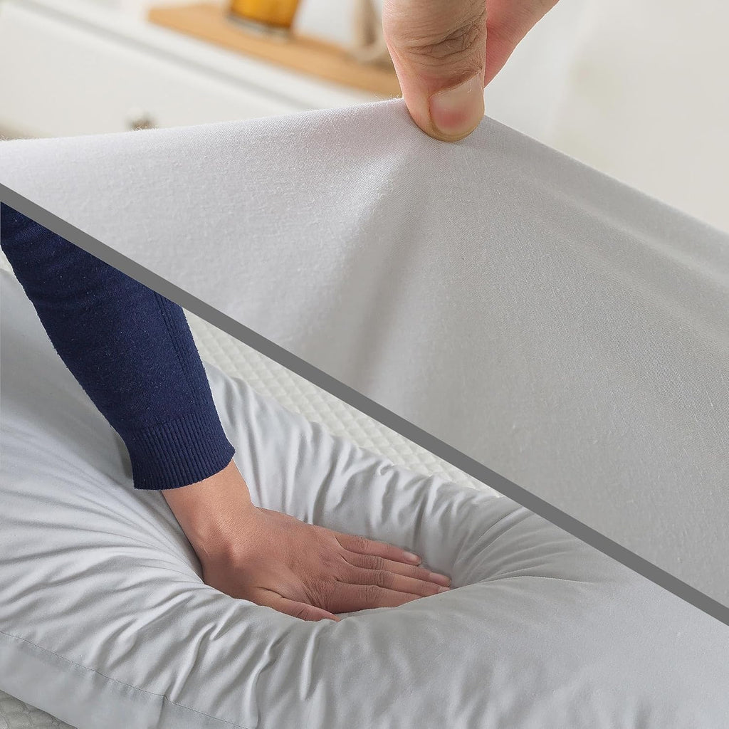 WhatsBedding Memory Foam Body Pillow with Breathable Zippered Cotton Cover, Full Body Pillow for Adults, Long Pillow for Sleeping, Firm Pil…