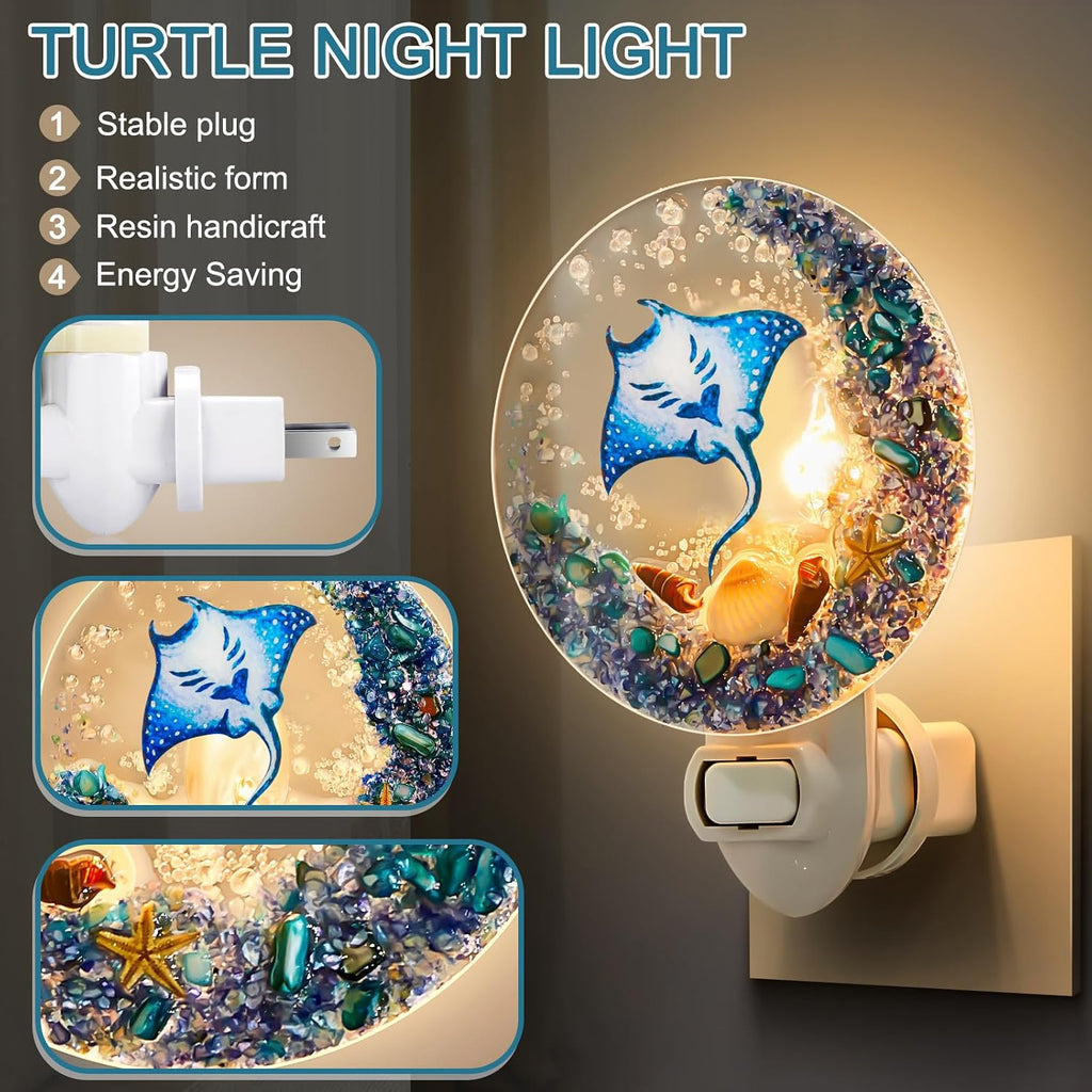 Hortsun Plug in Seashell Night Light Ocean Sea Animal Decorative Night Light Plug in Beach Lamps Vintage Ocean Lamps for Adult for Home…