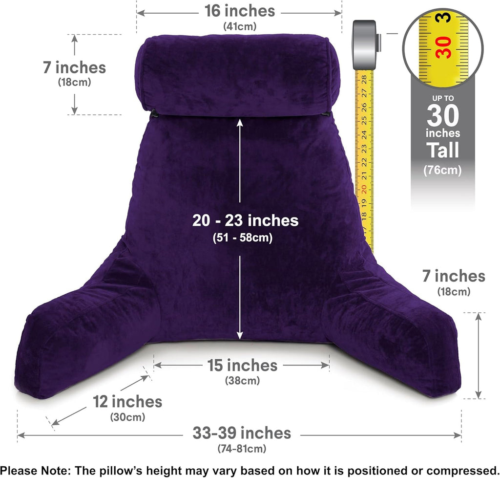 Husband Pillow XXL The Original for Adults - 30" Tall Backrest for Sitting Up in Bed - Firm Support Reading & Bed Rest Pillows for…
