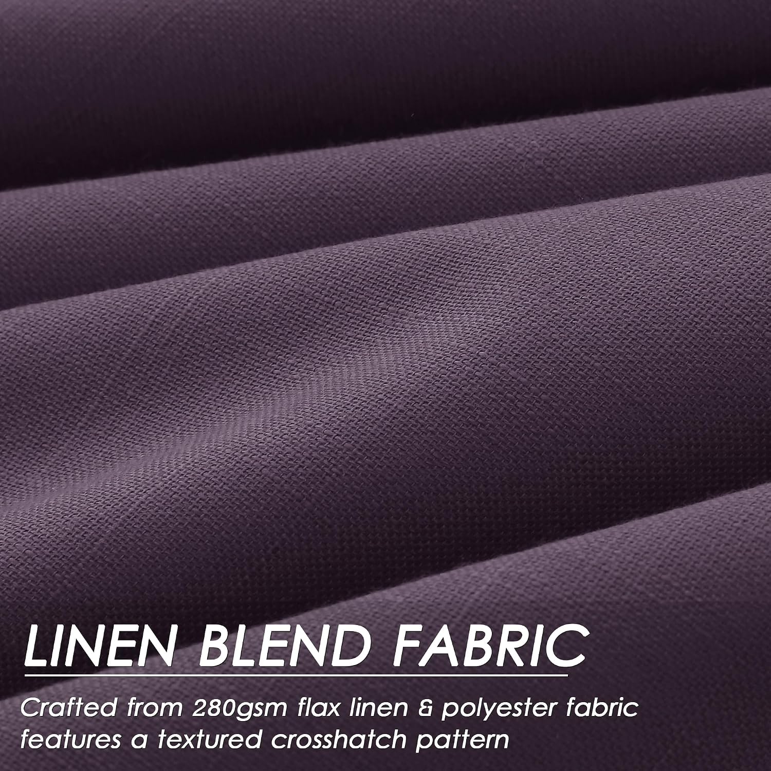 Nanspring Plum 100% Blackout Linen Curtains 84 Inch Length 2 Panels Set for Bedroom Back Tab Luxury Modern Boho Decor Black Out Curtain for…