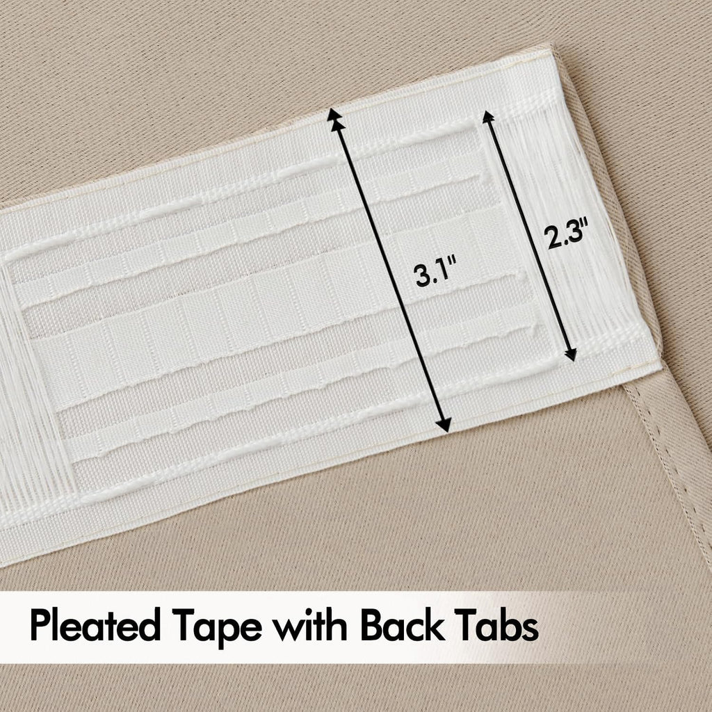 Miulee Taupe Back Tab Blackout Curtains 120 Inch Long 2 Panels Set for Bedroom, Rod Pocket/Pinch Pleated Extra Long Thermal Insulated Livin…