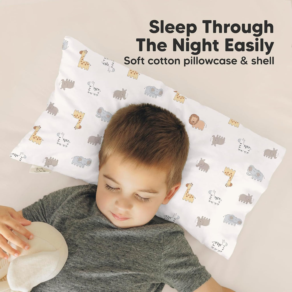 Toddler Pillow with Pillowcase - 10x18 My Little Dreamy Kids Travel Bed Pillows for Sleeping, Organic Cotton Small Pillowcase, Soft &…
