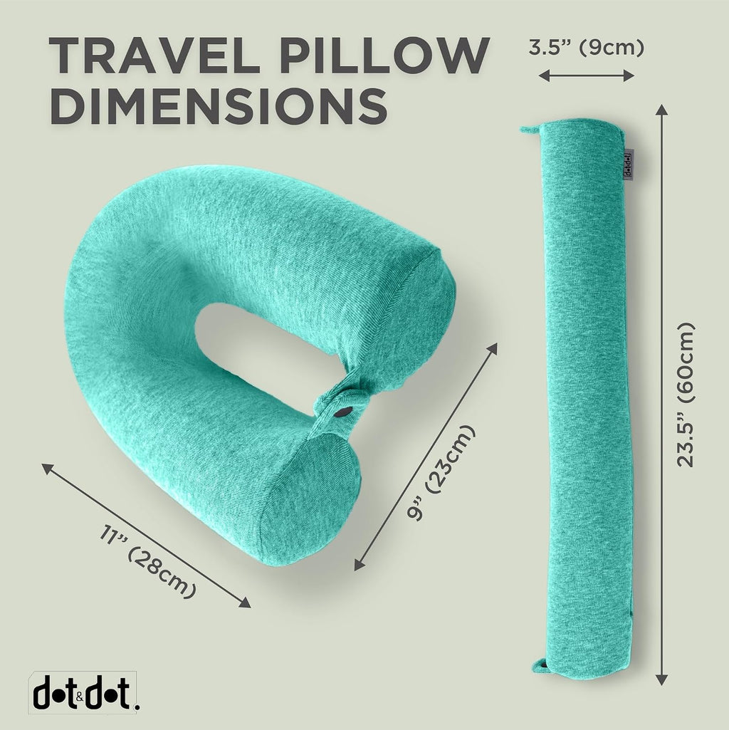 Dot&Dot Green Twist Memory Foam Kids Travel Pillow for Airplanes - Neck Pillows for Sleeping - Airplane Pillow for Neck Support, Chi…