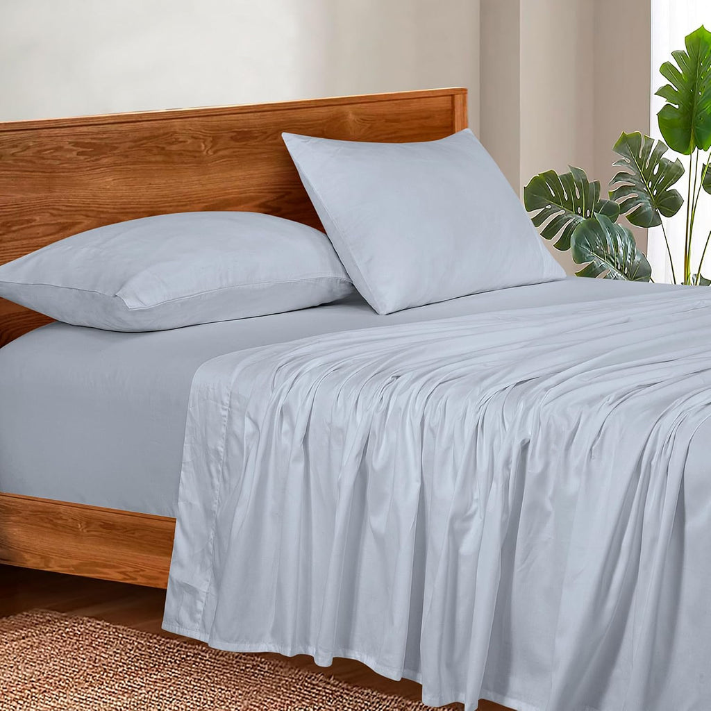 Royalelinens ROYALE LINENS 300 Thread Count 100% Long Staple Combed Cotton Sheet Set - 4 Piece King Bed Sheets - 1 Fitted, 1 Flat & 2 Pillo…