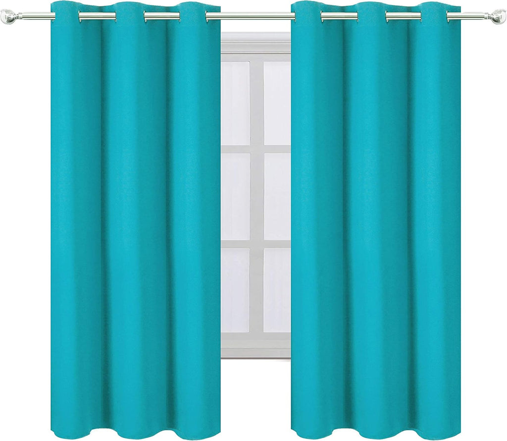 Lemomo Teal Blackout Curtains 34 x 63 Inch Length/Set of 2 Curtain Panels/Thermal Insulated Room Darkening Blackout Curtains for Bedroom 63…