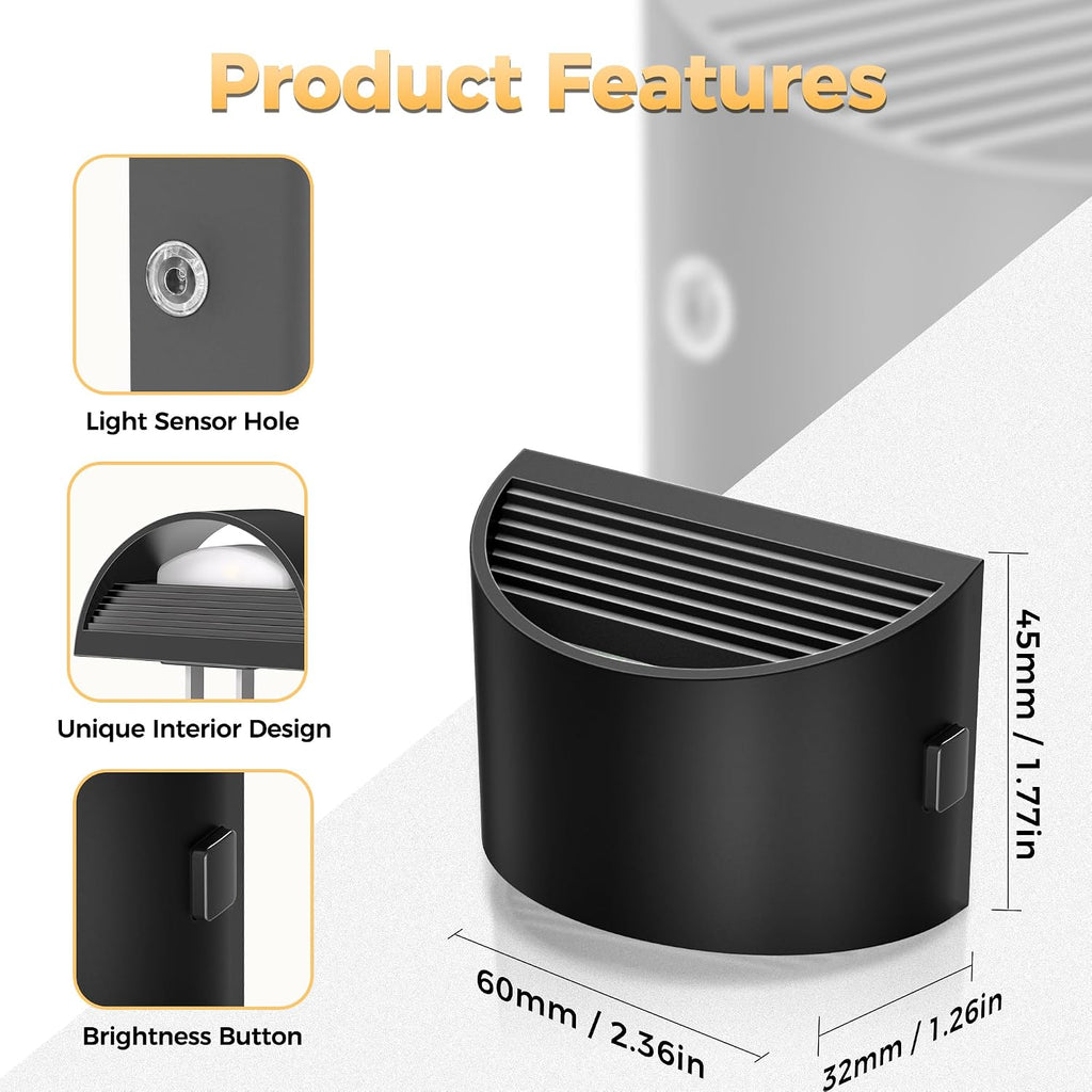 DORESshop LED Night Light[2 Pack], Night Lights Plug into Wall, Plug in Night Light with 3 Color Temperatures, Dusk to Dawn Sensor, Nightli…