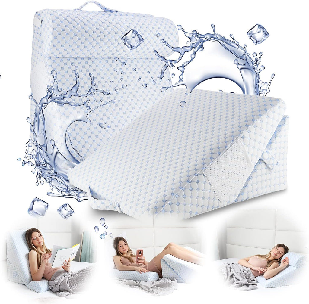 Nestl Bed Wedge Pillow - Adjustable Wedge Pillow for Sleeping to Reduce Acid Reflux, Wedge Pillows for After Surgery 12-in-1 Triangle Pillo…