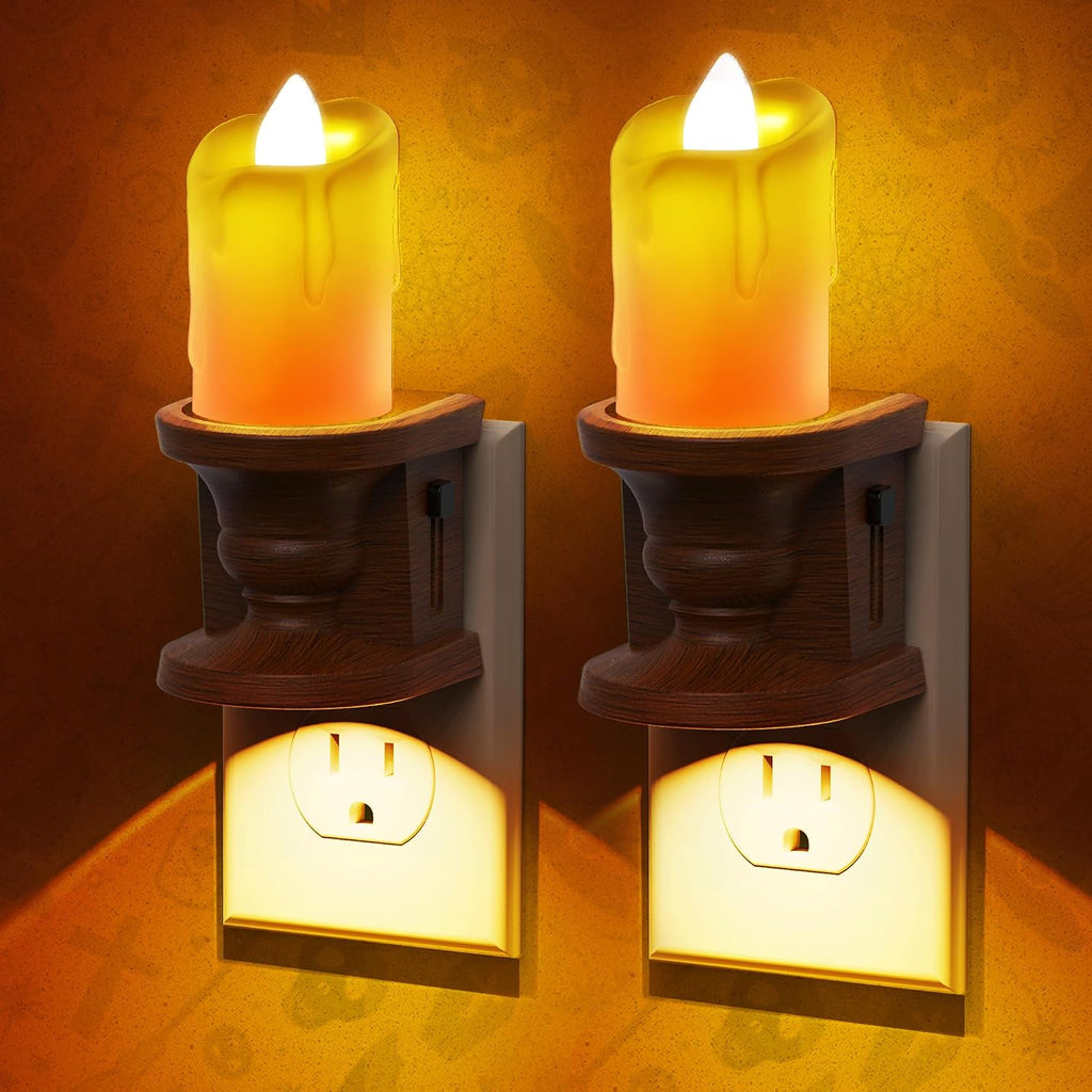 L LOHAS LED Night Light,[2-Pack] Flameless Candle Night Light with 3 Lighting Model, Dusk to Dawn Sensor,0-100LM Brightness…