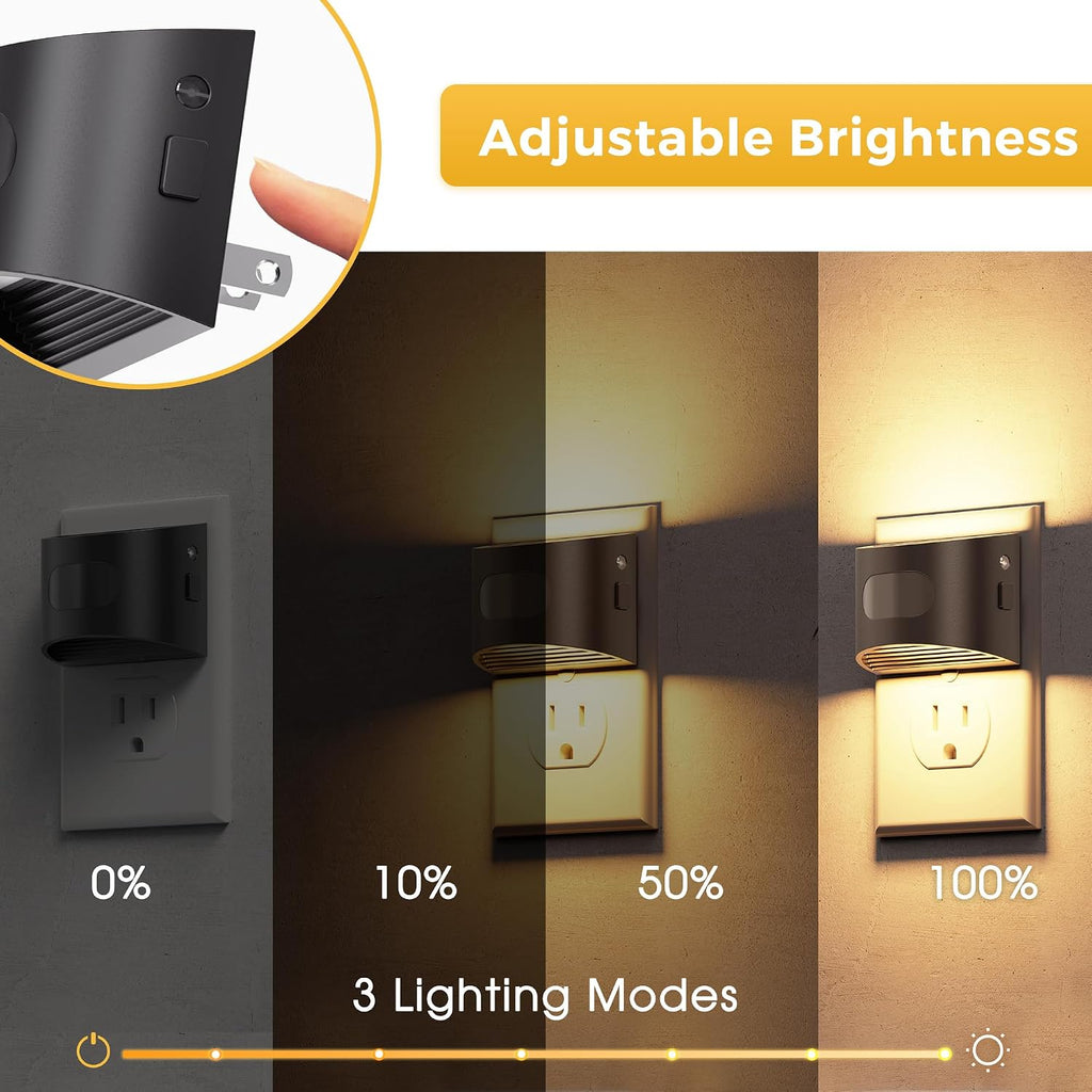 L LOHAS LED Night Light with Motion Sensor & Dusk to Dawn Sensor, Night Lights Plug into Wall with 30-100lm Adjustable Brightness, Motion…