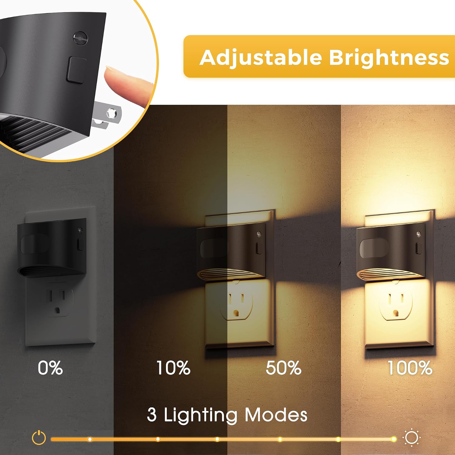 L LOHAS LED Night Light with Motion Sensor & Dusk to Dawn Sensor, Night Lights Plug into Wall with 30-100lm Adjustable Brightness, Motion…
