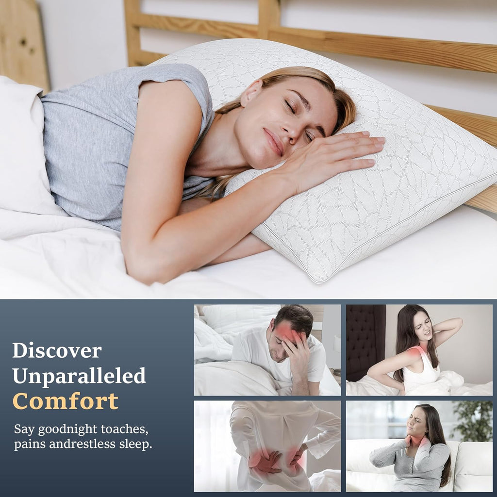 COZSINOOR Bed Pillows Queen Size - Breathable Premium Down Alternative Pillows Set of 2 for Side, Back, and Stomach Sleepers Cooling…