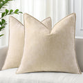 decorUhome Summer Couch Euro Sham Throw Pillow Covers 26x26 Set of 2, Decorative Soft Velvet Modern Cozy Chenille Pillow Cases with Elegant…