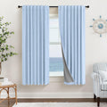 Pitalk Light Blue Curtains for Bedroom 63 Inch Length 2 Panels Linen Blackout Room Darkening Cold Heat Light Blocking Sky Baby Blue Curtain…