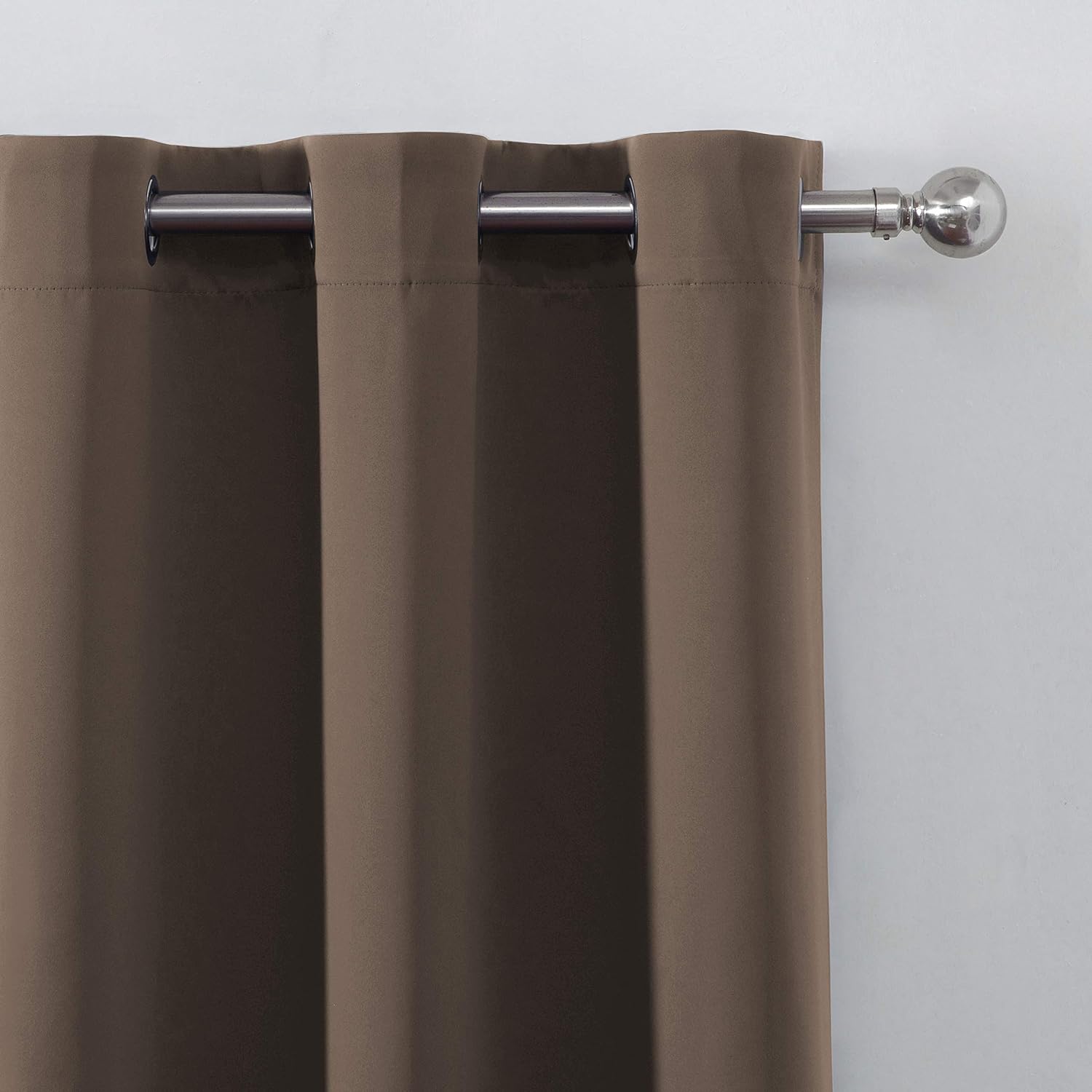 Lemomo Chocolate Brown Thermal Blackout Curtains/52 x 72 Inch/Set of 2 Panels Room Darkening Curtains for Bedroom 72 Inch silver