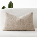 Foindtower Textured Boucle Throw Pillow Covers Accent Solid Lumbar Pillow Cases Cozy Soft Decorative Couch Cushion Case for Chair Sofa…