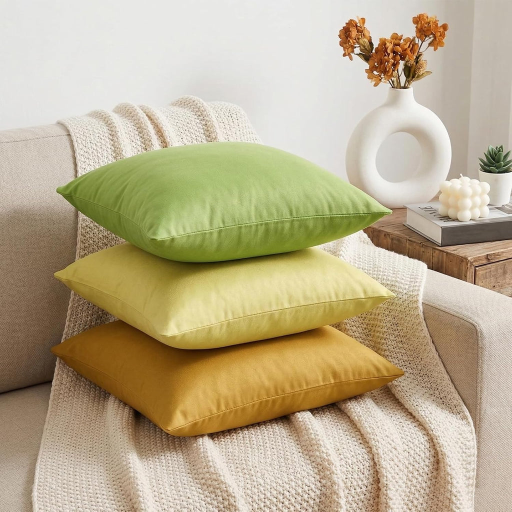 Thmyo 4-Pack 100% Cotton Comfortable Solid Decorative Throw Pillow Case, Square Cushion Cover Pillowcase Sublimation Blank Pillow Covers DI…