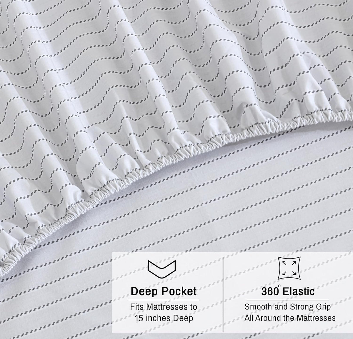 Ruvanti 100% Cotton Organic Percale Sheets King Size – Crisp Cooling Bed Sheets for Hot Sleepers, Deep Pocket 15”, Soft Peach Finish, Breat…