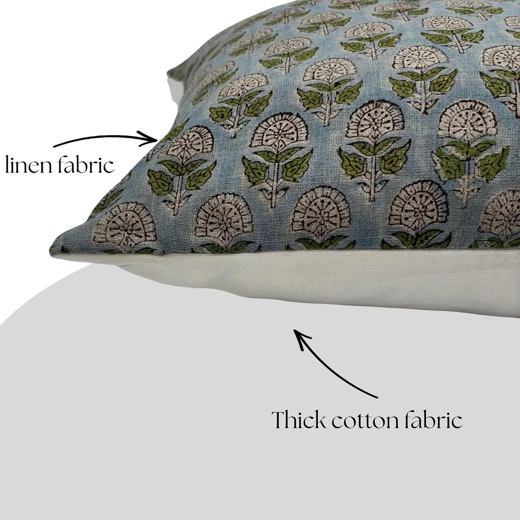 LineandLoop Linen Throw Pillow Covers 20x20 inch Floral Pillows Stripe Spring Decorative Pillow Covers for Living Room, Bedroom 0 Count 2 i…